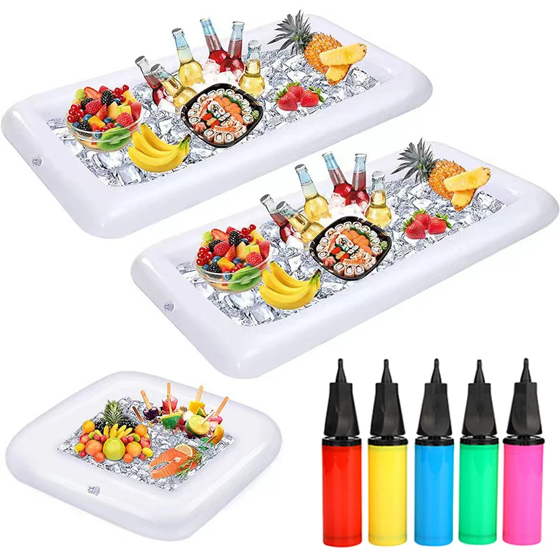 Aufblasbare Servierbar, Salat, Eiswürfelform, Lebensmittel, Getränkebehälter, Sommer, Grill, Picknick, Pool, Partyzubehör, Buffet, Luau-Kühler Image