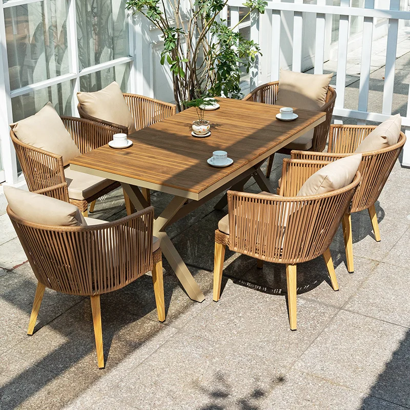Holz Mobile Gartenmöbel Sets Kaffee Outdoor Lounge Camping Tisch Picknick Poker Kinder Mesas De Comedor Büromöbel