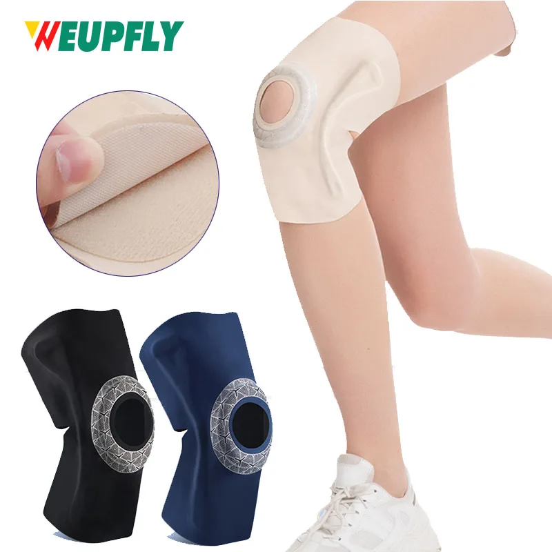 1 Stück dünne Kniebandage mit Patella-EVA-Polster und seitlichen Harzstabilisatoren, Knie-Kompressionsmanschette, Kniestütze für Läufer, Training Image