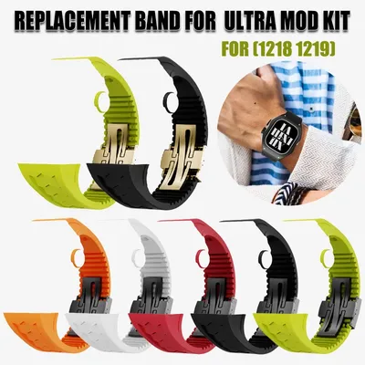 Ersatz Band 49mm Fluororubber Strap für Änderung Kit APB1218 APB1219 Luxus Strap für Apple Uhr Ultra Image
