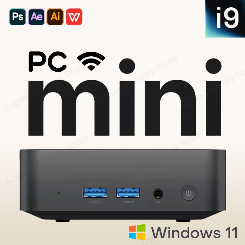 2026 Tragbarer i9 Mini-PC Computer Windows 11 Intel Core i9 10980HK 32GB 1TB Gaming-Computer Dual-Band WiFi6 Core Mini Desktop-PC