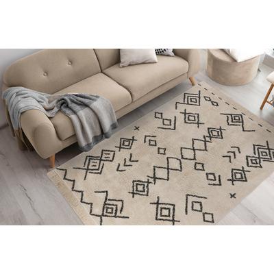 Teppich KAYOOM "Mylen 325", beige (creme, schwarz), B:120cm H:20mm L:170cm, Baumwolle, Teppiche Image