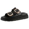 Pantolette TAMARIS, Damen, Gr. 38, schwarz, Leder, unifarben, Basic, Schuhe, Keilabsatz, Plateau, Sommerschuh, mit Touch It-Ausstattung