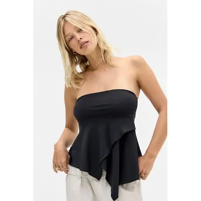 Silence + Noise Luca Ity Bandeau Top - Black XS at Urban Outfitters