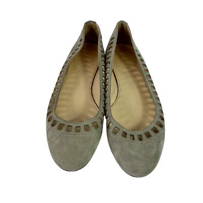 J. Crew Shoes | J.Crew Shoes Flats Women 7.5 Tan Lattice Cutout Nora Nude Leather Suede Ballet | Color: Tan | Size: 8.5