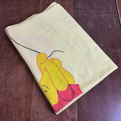 Disney Bedding | Winnie The Pooh Waffle Weave Blanket Full Bed Spread 84x60 Vintage Sears | Color: Red/Yellow | Size: Os