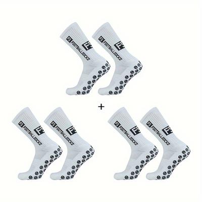 TEMU 3 Pairs Of Breathable Silicone Bottom Soccer Socks For Men And Women With Colorful Letter Sports Socks Image