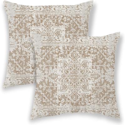 TEMU 2pcs, Boho Pillow Covers 20x20, Ethnic Design Outdoor Decorative Throw Pillows For Couch, Pattern Decor Cushion Cover 2pcs Farmhouse Linen Pillowcase For Bed Car Image