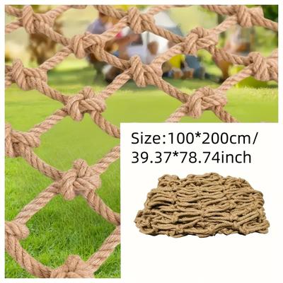 TEMU 1pc Thick Rope Garden Trellis - Diy Plant Support Net For Outdoor Decor, Yellow, Material, Climbing Plants, Garden Essentials|decorative Garden Net| Garden Net Image