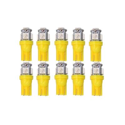 10 Stück gelbe Lichter, T10 w5w LED 5050SMD 12v DC 10 Stück