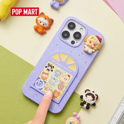 POP MART POP BEAN Pajama Party Sliding Hole Phone Case iPhone 16 Pro / Pro Max Blind Box 1PC/5PCS Mystery Box