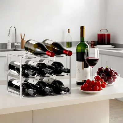 Stackable Wine Rack 2/3 Layers Refrigerator Beverage Holder Water Bottle Organizer Tumbler Organizer Bar Storage shelf