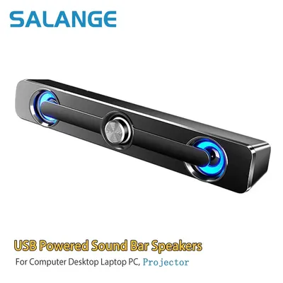Salange V-111 Soundbar Bluetooth USB-Lautsprecher mit Kabel, leistungsstarker Bar-Stereo-Lautsprecher für Projektor, PC, Telefon, Computer, Tablet, MP3, MP4