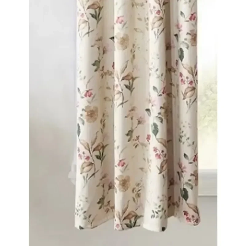 Wohnzimmervorhänge mit ländlichem Druck, 1 Stück, Retro, klassische Eleganz, neuer Stil, modernes pastorales Wohnzimmer, Arbeitszimmer, Schlafzimmer Image