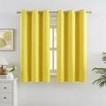 Bright Yellow Blackout Curtains - Room Darkening Curtain Drapes Grommet Thermal Insulated Small Window Curtains for Kids Bedroom 2 Panels Sets (38 x 54 Inches Long Illuminating Yellow)