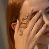 Huitan Übertreibung Schlange Größe Ballen Ringe für Frauen Gold Farbe/Silber Farbe Y2k Mädchen Accessoires Hip Hop verstellbare Ringe Schmuck