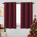Christmas Curtains for Bedroom Thermal Insulated Room Darkening Living Room Curtains 54 Inch Long Grommet Privacy Protection Window Curtain Panels/Drapes for Nursery 2 Panels Burgundy