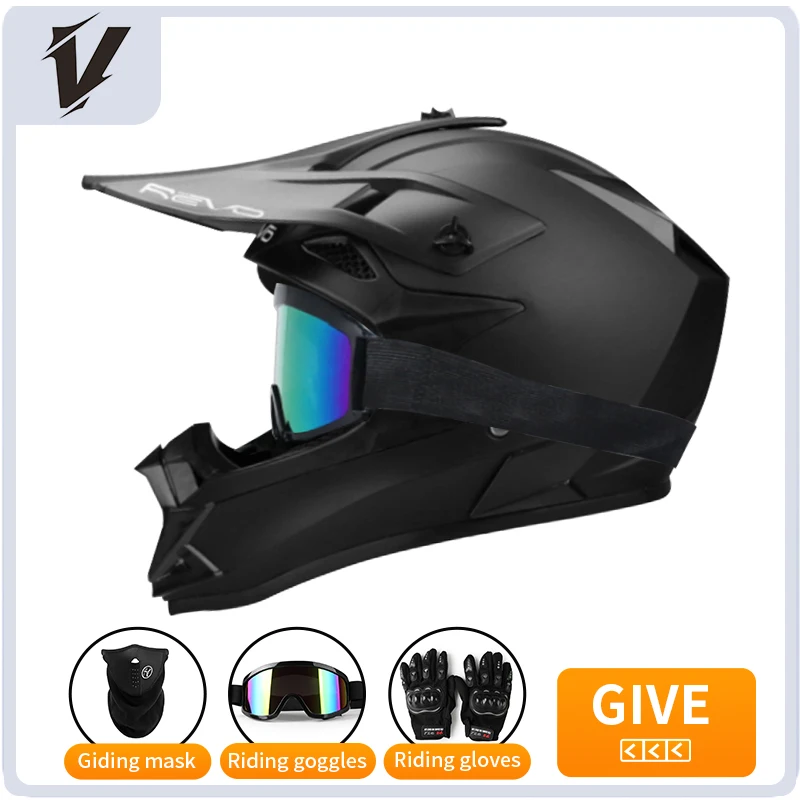 Motorradhelm Kinderhelm 3-teilig Geschenk Offroad-Fahrrad Downhill AM DH Crosshelm Street Riding Safety Integralhelm Image