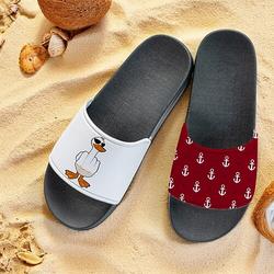 Herren Hausschuhe Druckschuhe Tiermuster 3D-Druck Outdoor-Slipper Lässig Strand Täglich Strand PVC Wasserdicht Bequem Rutschfest Schwarz und weiss Grün und Blau Weiß / Blau Sommer Frühling Herbst