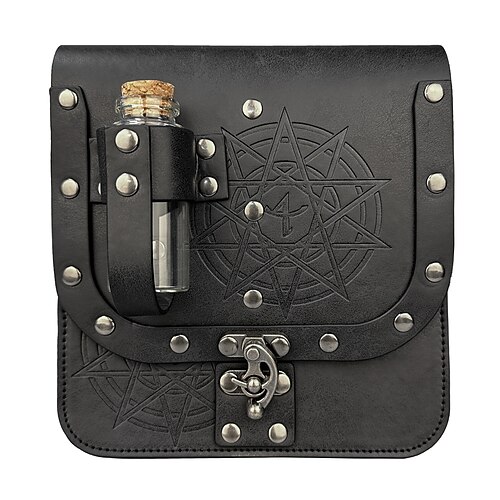 Retro Vintage Mittelalterlich Renaissance Cosplay Kostüm Gürteltasche Würfelbeutel Wikinger Keltischer Ritter Ranger Kostüm Herren Damen Keltisch Vikinger Halloween Maskerade Leistung Bühne Image
