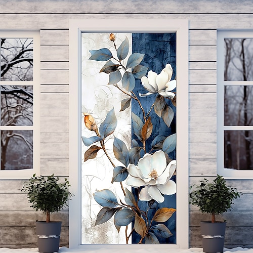 Tropische Blumen Türdekorationen Türabdeckungen Tür-Teppich Türvorhang Dekoration Hintergrund Innen/Außen Türbanner für Vordertür Bauernhaus Image