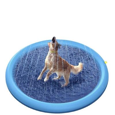 68 Zoll große Wasserspielmatte für den Außenbereich, mehrfarbiges Meereslebewesen-Design, strapazierfähiges PVC-Spritzpad mit Sprinklerfunktionen, rutschfest aufblasbar, ideal für Rasen und Garten, Image