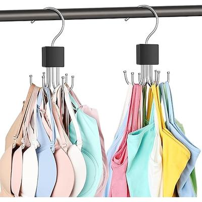 2er-Pack Tanktop-Kleiderbügel, BH-Kleiderbügel für Schrank-Organizer, max. 36 Stauraum, platzsparend, um 360° drehbar, BH-Organizer aus Metall, Schrank-Organizer und Aufbewahrung für Tanktops, BHs, Image