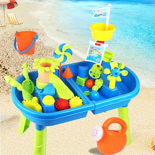 Wassertisch für Kleinkinder von 3–5 bis 1–3 Jahren – Wassertisch für Kinder im Freien – Sand-Sensoriktisch, Strand-/Sommerspielzeug, Sandkasten-Aktivitätstisch, Wasserspielzeug für draußen, Image