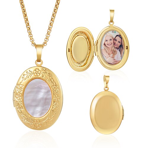 Personalisierte Medaillon-Halskette mit Fotoalbum, individuelles Geschenk für Mama, faltbarer Erinnerungsanhänger für Ehefrau, Freundin, Tochter, Freundin, Andenken zum Muttertag, Valentinstag, Image