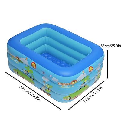 Aufblasbares Schwimmbecken mit oberem Ring, PVC-Planschbecken in Familiengröße mit mehreren Komponenten – Stromloses Schwimm- und Spielbecken für zu Hause mit verdicktem Marine-Bällegruben-Design Image