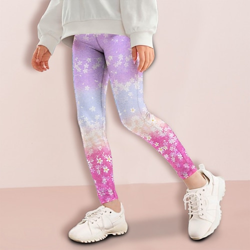 Mädchen 3D Blumen Hose Leggings Frühling Herbst Niedlich Basic Kinder 4-12 Jahre Outdoor Lässig Täglich Normale Passform Image
