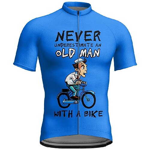 Herren Radtrikot Grafik Buchstaben Zahlen Kurzarm Fahhrad T-Shirt Trikot mit 3 Gesäßtaschen Mountainbike MTB Schnelltrocknend Anatomisches Design Feuchtigkeitsableitend Atmungsaktiv Sport Gelb Rot Image