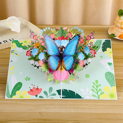 lebendiger 3D-Schmetterling Gänseblümchen-Pop-up-Grußkarte, das beste Geschenk für Mama, Blumenstraußkarte zum Muttertag, Anerkennung für Lehrer, Geburtstag, Dankesgruß Image