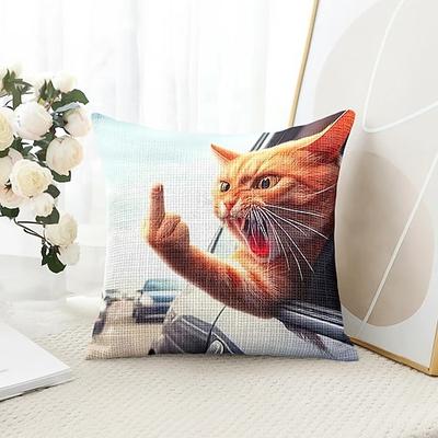 Lustige Tierkatze Dekorative Kissenbezüge 1 Stück Weiches Quadrat Sofa Kissenbezug für Schlafzimmer Wohnzimmer Sofa Stuhl Image
