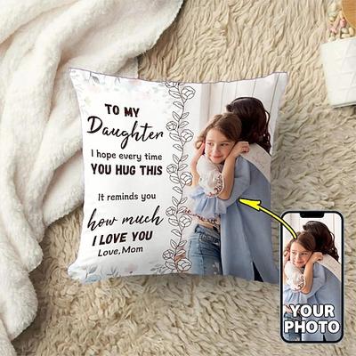 Kissenbezug nach Maß Fügen Sie Ihr Bild hinzu Beste Geschenke Personalisierte Geschenk Foto Design Bild Mode Lässiger Kissenbezug Kissenbezug 1 Stück Maßgeschneidert An geliebte Tochter Image