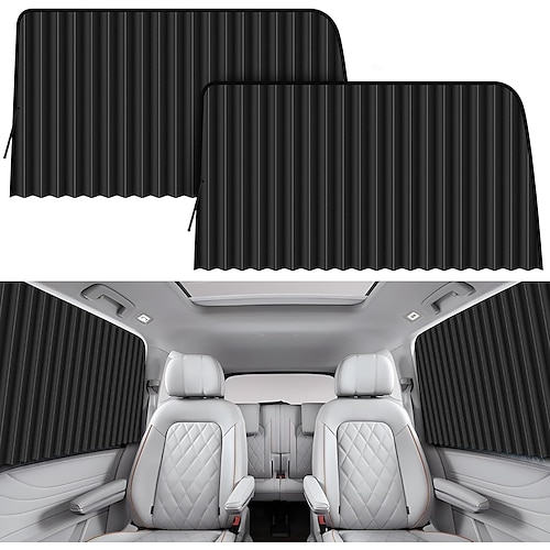 Auto-Seitenfenster-Sonnenschutz Schwarz Privatsphäre Sonnenschutz - Magnetische Vorhänge Gardinen Abdeckungen - Hält kühler Bildschirm für Schlafen Camping Zubehör