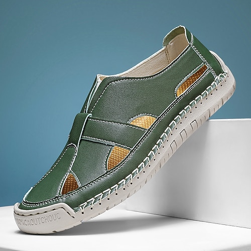 Gelbe Herrensandalen mit Klettverschluss – leichte Sommerschuhe für Reisen, Wandern und Freizeitaktivitäten