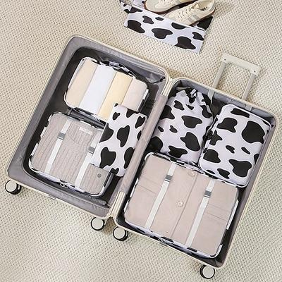 Kompressions-Packwürfel für die Reise, 6er-Set Reise-Packwürfel für Koffer, Kompressions-Koffer-Organizer-Taschenset für Reiseutensilien, leichte Pack-Organizer mit Schuhbeutel Image