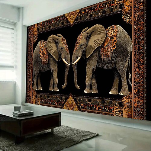 Mandala Elefant Hängetapete Wandkunst große Tapete Wandmalerei Dekor Fotohintergrund Decke Vorhang Zuhause Schlafzimmer Wohnzimmer Dekoration Image