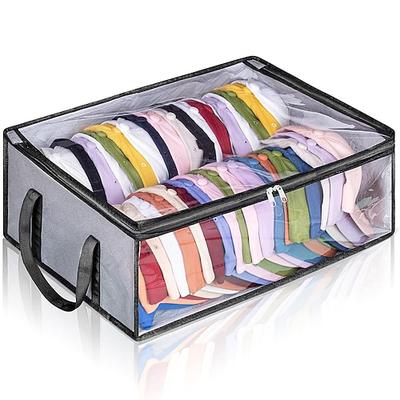 Hutaufbewahrung unter dem Bett, Aufbewahrung für Baseballkappen, groß, für bis zu 40 Kappen, breiter Hut-Organizer für den Schrank, Snapback-Halter, grau Image