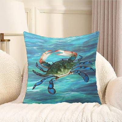 Ozean Krebs Dekorative Wurfkissenbezug 1 Stück weicher quadratischer Sofakissenbezug Kissenbezug für Schlafzimmer Wohnzimmer Sofa Stuhl Image