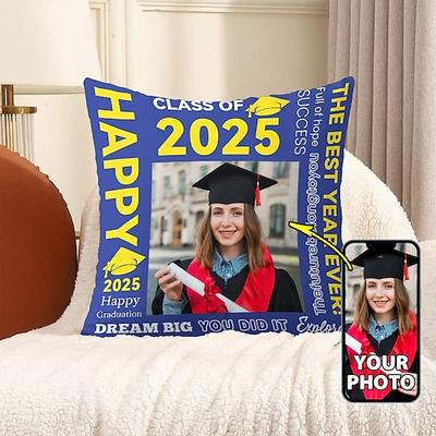 Personalisierter Kissenbezug zum Schulabschluss, fügen Sie Ihr Bild hinzu, beste Geschenke zum Schulabschluss, personalisiertes Geschenk, Fotodesign, Bild, modischer, lässiger Kissenbezug, Image