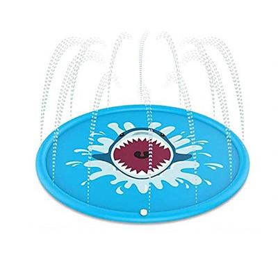 68 Zoll große Wasserspielmatte für den Außenbereich, mehrfarbiges Meereslebewesen-Design, strapazierfähiges PVC-Spritzpad mit Sprinklerfunktionen, rutschfest aufblasbar, ideal für Rasen und Garten, Image