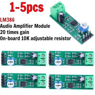 1-5pcs LM386 Audio Amplifier Module 200 Times Gain Digital Mono Amplifier Module 10K Adjustable
