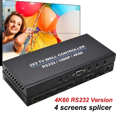 4K 60Hz 2x2 Video Wall Controller Multi Screen Splicing Processor 1x3 1x2 1x4 Office Meeting Monitor