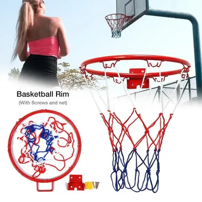 12.6 inches Foldable Wall Basketball Rim Standard Basketball Net Sports Netting Indoor Outdoor