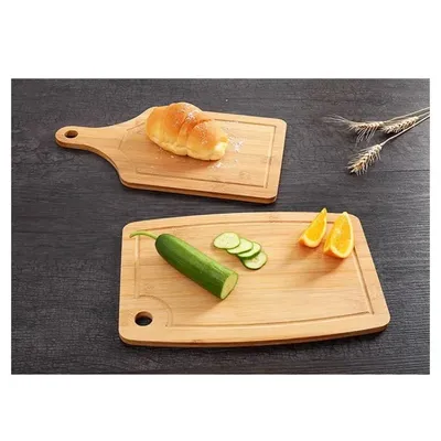 Pizza Board Bamboo Cutting Board with Handle Household Cut Bread Fruit Wooden Round Base Food Tray