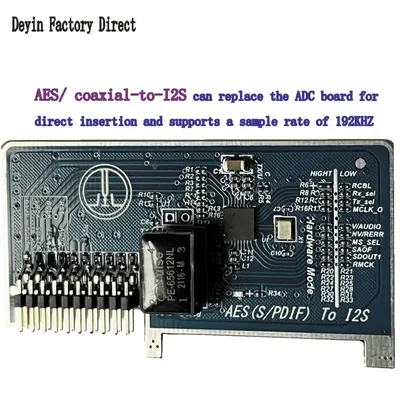 I2S receiver AES/SPDIF coaxial to I2S board coaxial input audio module AES DGND AES input port MCLK