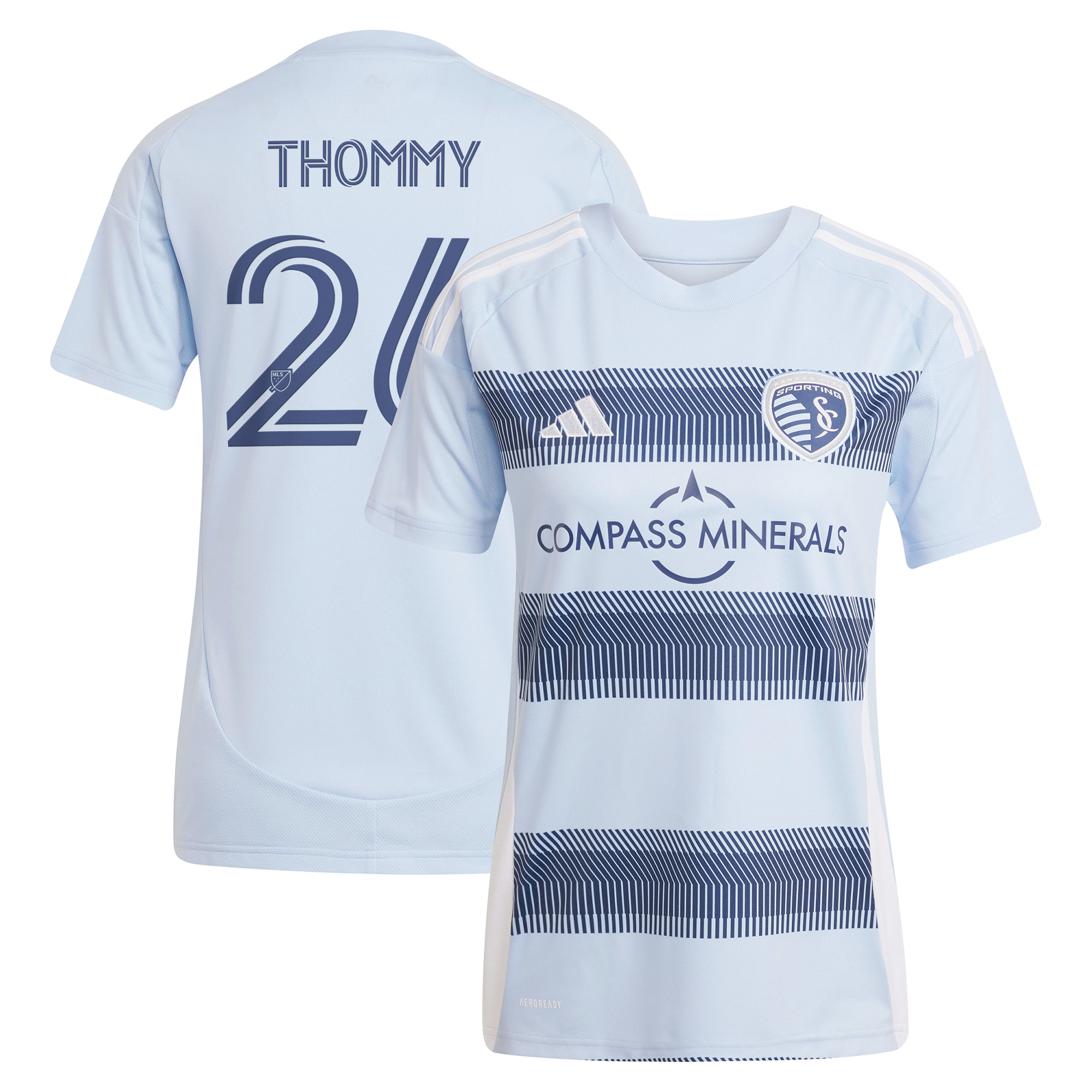 Women's adidas Erik Thommy Light Blue Sporting Kansas City 2025 One KC Replica Player Jersey