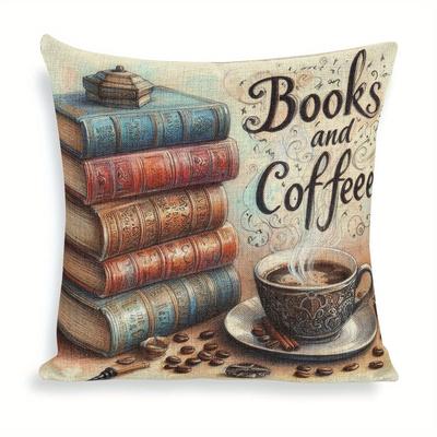 TEMU Book And Cover (with Zipper), Reversible, Double Sided Printed Decorative Cushion Cover Protector For Home Sofa Bedroom, Christmas Event Gift, Birthday Gift Image